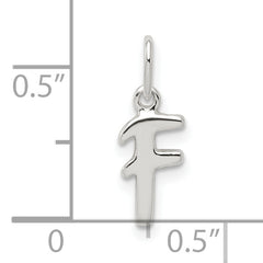 Sterling Silver 925 F Initial Charm with Anti-Tarnish Solid Design