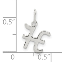 Sophia Jewelers Sterling Silver 925 H Initial Charm with Anti-Tarnish Finish