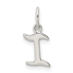 Sterling Silver 925 Initial 'I' Charm with Anti-Tarnish Finish, Solid Cast Design