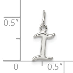 Sterling Silver 925 Initial 'I' Charm with Anti-Tarnish Finish, Solid Cast Design