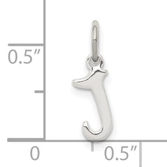 Sterling Silver 925 J Initial Charm with Anti-Tarnish Solid Design