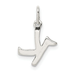 Sterling Silver 925 Initial K Charm with Anti-Tarnish Finish
