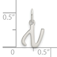 Sterling Silver 925 N Initial Charm with Anti-Tarnish Finish