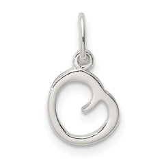Sterling Silver 925 Letter O Charm with Anti-Tarnish Coating