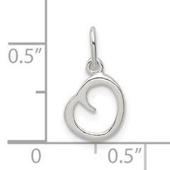 Sterling Silver 925 Letter O Charm with Anti-Tarnish Coating