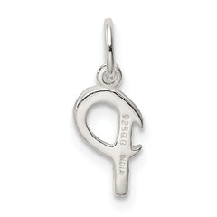 Sterling Silver 925 Initial P Charm with Anti-Tarnish Finish