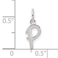 Sterling Silver 925 Initial P Charm with Anti-Tarnish Finish