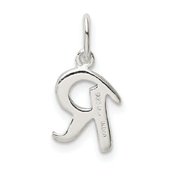 Sterling Silver 925 Initial R Charm with Anti-Tarnish Finish