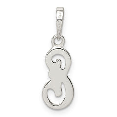 Sterling Silver 925 Initial E Pendant with Anti-Tarnish Finish