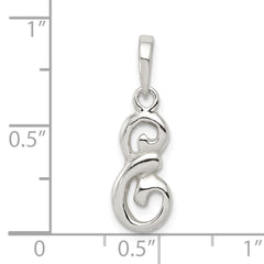 Sterling Silver 925 Initial E Pendant with Anti-Tarnish Finish