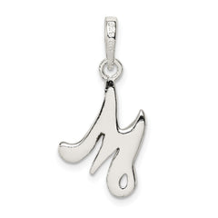 Sterling Silver 925 Initial M Pendant with Anti-Tarnish Coating
