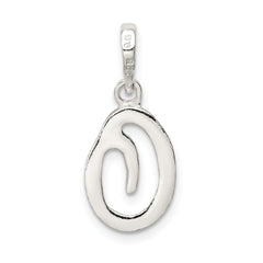 Sterling Silver 925 Letter O Pendant with Anti-Tarnish Coating