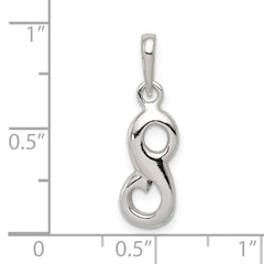 Sterling Silver 925 Initial S Pendant with Anti-Tarnish Coating