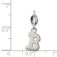 Sterling Silver 925 Solid Initial B Charm Elegant Casted Design