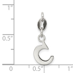 Sterling Silver 925 Letter C Initial Charm Elegant Solid Design