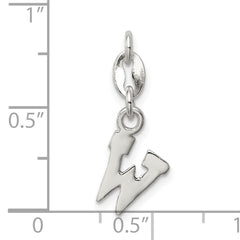 Sterling Silver 925 Letter W Charm Solid Casted Elegant Pendant
