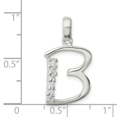 Sophia Jewelers Sterling Silver CZ Initial B Pendant Anti-Tarnish Elegant Design