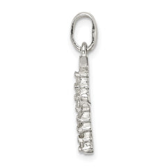 Sophia Jewelers Sterling Silver CZ Initial Pendant F with Anti-Tarnish Finish