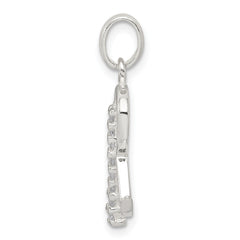 Sterling Silver 925 Initial R Pendant with CZ Anti-tarnish Shine