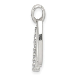 Sophia Jewelers Sterling Silver CZ Initial W Pendant with Clear Sparkle