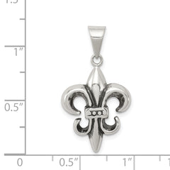 Sophia Jewelers Men's Sterling Silver Antiqued Fleur De Lis Pendant