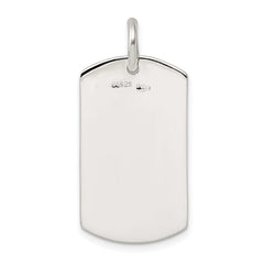 Sophia Jewelers Sterling Silver 925 Polished Dog Tag Pendant with Anti-Tarnish Finish