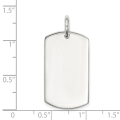 Sophia Jewelers Sterling Silver 925 Polished Dog Tag Pendant with Anti-Tarnish Finish