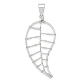 Sterling Silver Polished Wire Leaf Pendant