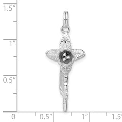 Sophia Jewelers Sterling Silver 925 Polished Flower Charm for Women