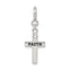 Sterling Silver Rhodium-plated CZ Faith Cross Clip-on Charm