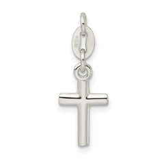 Sterling Silver 925 Children's Cross Charm Polished Anti-Tarnish Finish