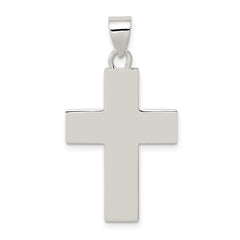 Sterling Silver Rhodium-plated Polished Lords Prayer Cross Pendant