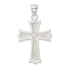 Sterling Silver 925 Rhodium-Plated Filigree Cross Pendant Elegant Design