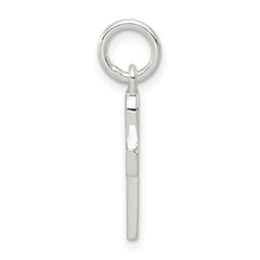 Sterling Silver 925 Black Enamel Cross Pendant with Solid Cast Design