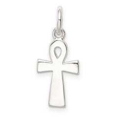Sterling Silver 925 Black Enamel Cross Pendant with Solid Cast Design
