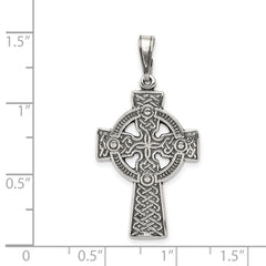 Sterling Silver 925 Antiqued Celtic Cross Pendant Vintage Charm