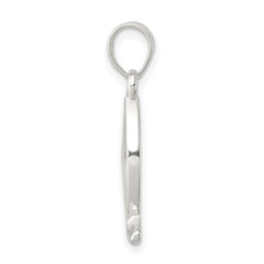 Sterling Silver Ichthus Fish Pendant Rhodium-Plated Polished Finish Elegant