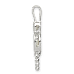 Sterling Silver 925 Boy Pendant with Clear CZ April Birthstone