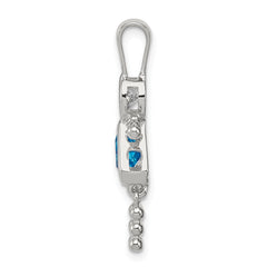 Sophia Jewelers Sterling Silver December Girl Pendant with Blue CZ