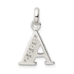 Sterling Silver 925 Initial A Pendant with Clear CZ Elegance