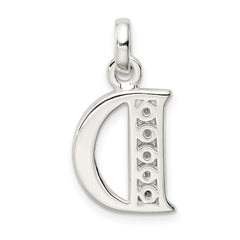 Sophia Jewelers Sterling Silver CZ Initial D Pendant with Anti-Tarnish Finish
