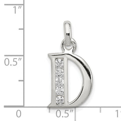 Sophia Jewelers Sterling Silver CZ Initial D Pendant with Anti-Tarnish Finish