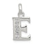 Sterling Silver White CZ Letter E Initial Pendant
