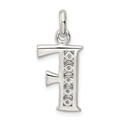 Sophia Jewelers Sterling Silver CZ Initial F Pendant Anti-Tarnish