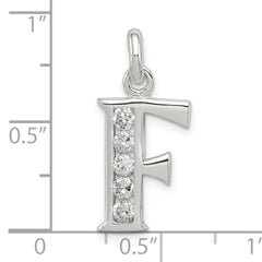 Sophia Jewelers Sterling Silver CZ Initial F Pendant Anti-Tarnish