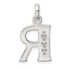 Sterling Silver CZ Initial Pendant with Anti-Tarnish Solid Design