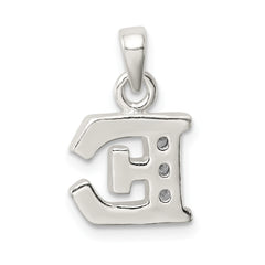 Sterling Silver 925 Initial E Pendant with Clear CZ Stones