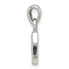 Sterling Silver 925 Initial F Pendant with Clear CZ Anti-Tarnish Finish