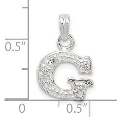Sterling Silver 925 CZ Initial G Pendant with Anti-Tarnish Elegance