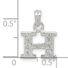 Sophia Jewelers Sterling Silver CZ Initial H Pendant Elegant Anti-Tarnish